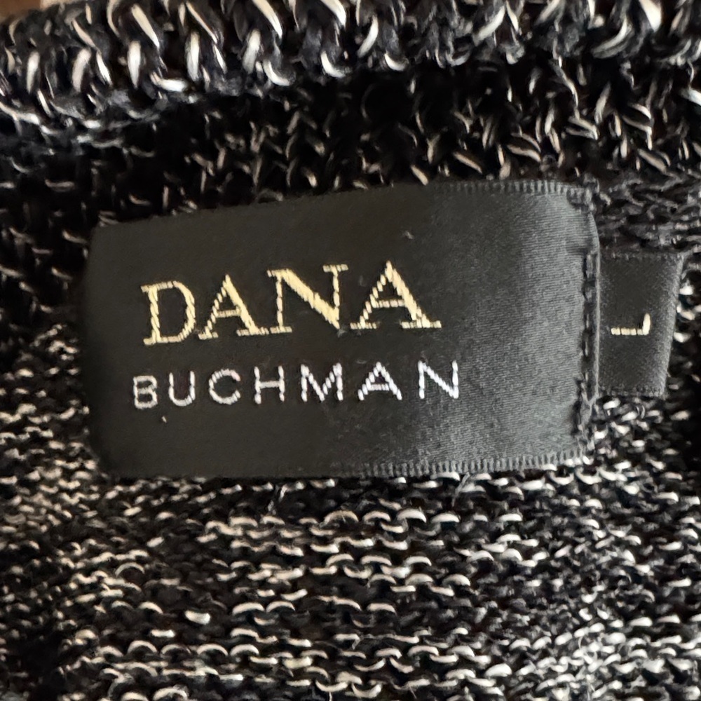 Dana Buchman Charcoal and Black Cowl Neck Knit Sweater size L - Picture 7 of 8